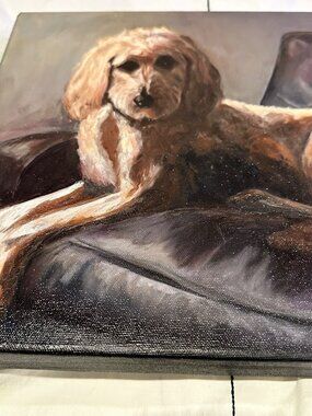 Original Dog Painting On Canvas Titled "Buddy" By B. Gwinn 2015
